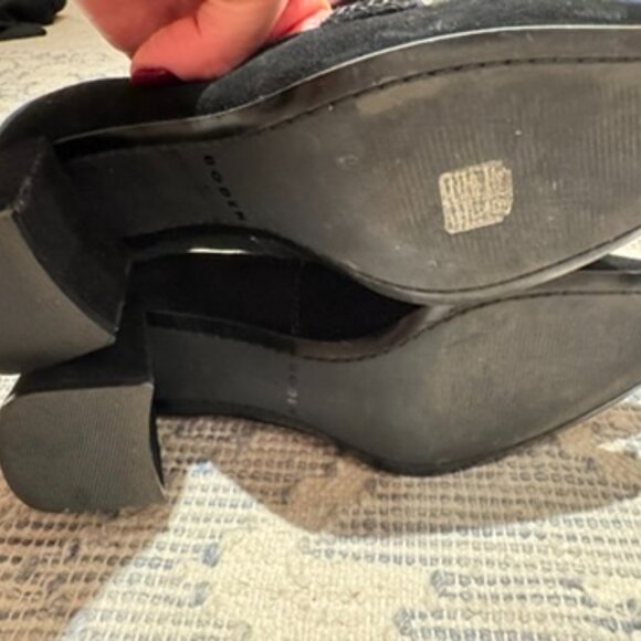 Boden black suede block heel Iris Snaffle Heeled Loafer - Picture 5 of 6